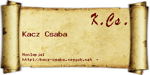 Kacz Csaba névjegykártya