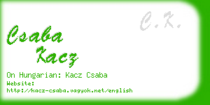 csaba kacz business card